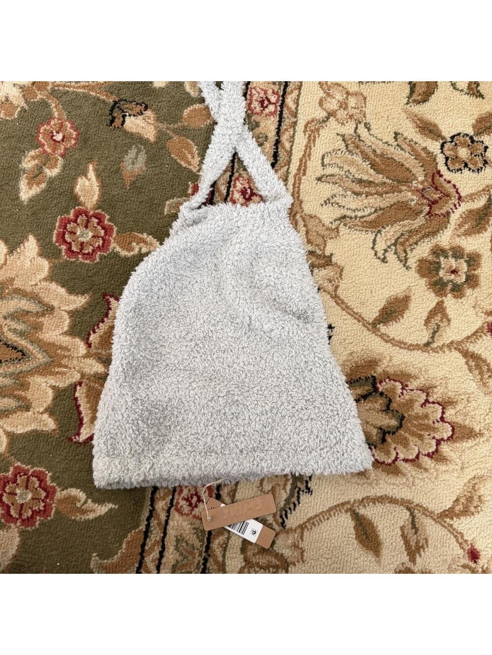 Skims  fuzzy light grey halter crop top